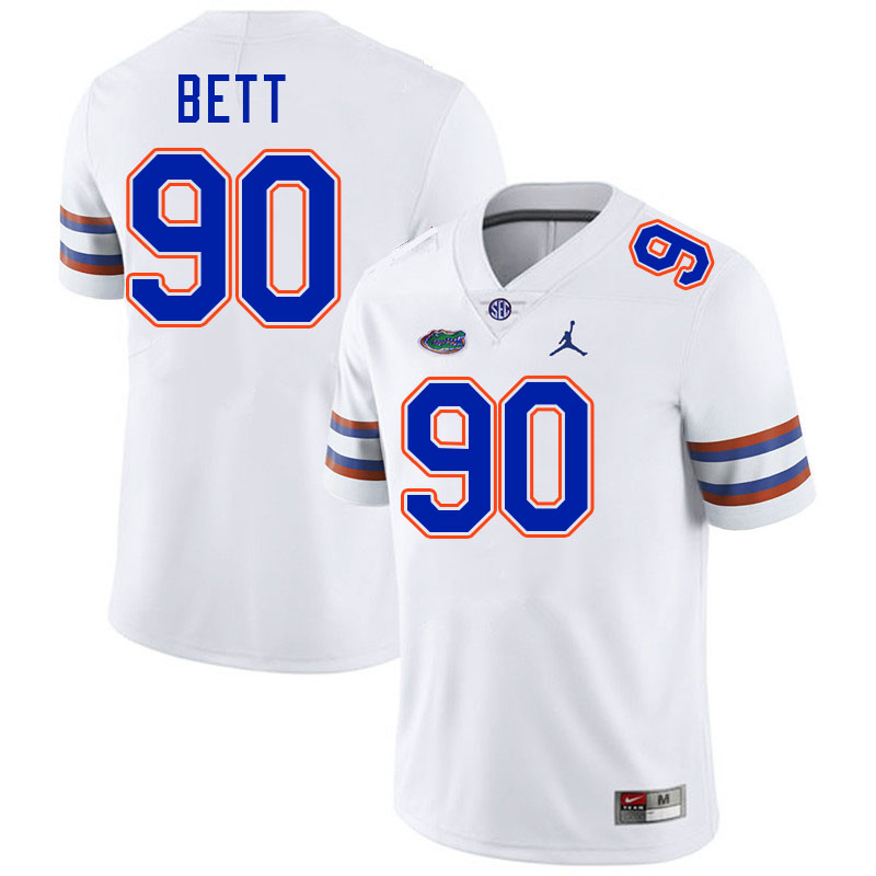 Florida Gators #90 Brendan Bett College Football Jerseys Stitched-White